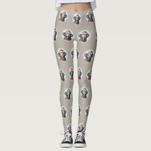 Funny Animal Christmas Favourites - Elephant 2 Leggings