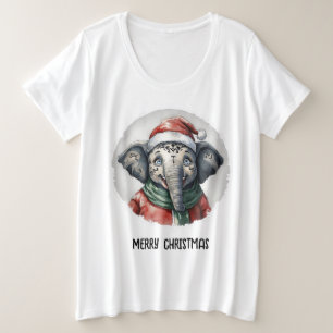 Funny Animal Christmas Favourites - Elephant 2 Plus Size T-Shirt