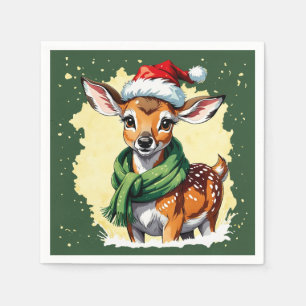 Funny Animal Christmas Favourites - Fawn 1 Napkin