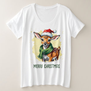 Funny Animal Christmas Favourites - Fawn 1 Plus Size T-Shirt