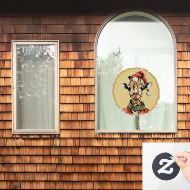 Funny Animal Christmas Favourites - Giraffe 1 (Home Window)