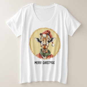 Funny Animal Christmas Favourites - Giraffe 1 Plus Size T-Shirt