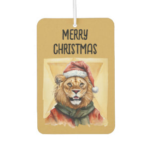 Funny Animal Christmas Favourites - Lion 1 Car Air Freshener
