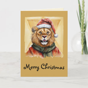 Funny Animal Christmas Favourites - Lion 1 Card