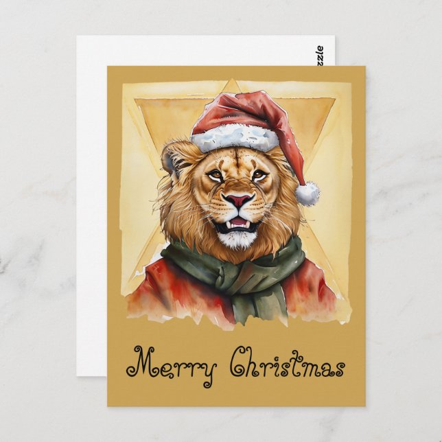 Funny Animal Christmas Favourites - Lion 1 Postcard (Front/Back)