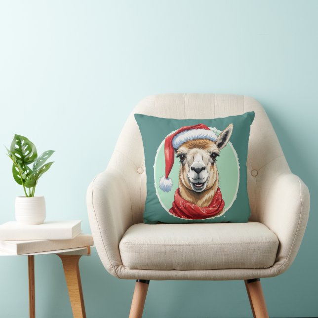 Funny Animal Christmas Favourites - Llama 1 Cushion (Chair)