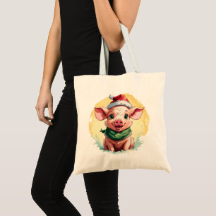 Funny Animal Christmas Favourites - Piglet 1 Tote Bag