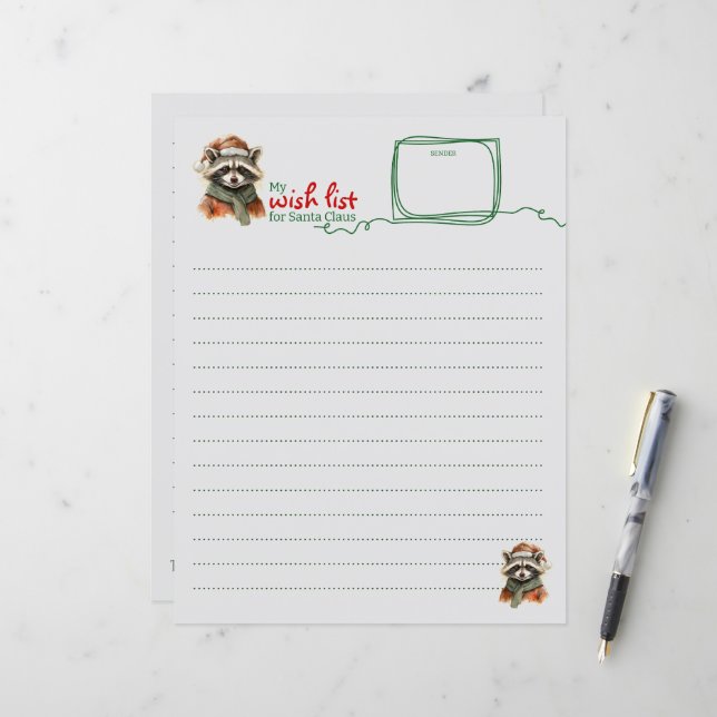 Funny Animal Christmas Favourites - Racoon 1 (Front/Back In Situ)