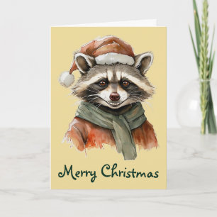 Funny Animal Christmas Favourites - Racoon 1 Card