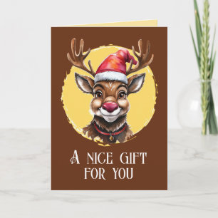 Funny Animal Christmas Favourites - Reindeer 1 Card