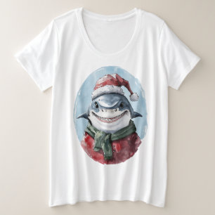 Funny Animal Christmas Favourites - Shark 1 Plus Size T-Shirt