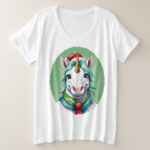 Funny Animal Christmas Favourites - Unicorn 1 Plus Size T-Shirt