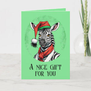 Funny Animal Christmas Favourites - Zebra 1 Card