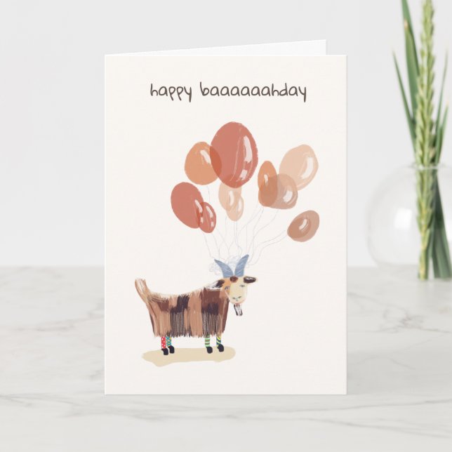 Funny Animal Cute Pet Silly Humour Cartoon Birthda Card (Front)