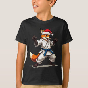 Funny Animal Fox In Karate Uniform For Christmas H T-Shirt