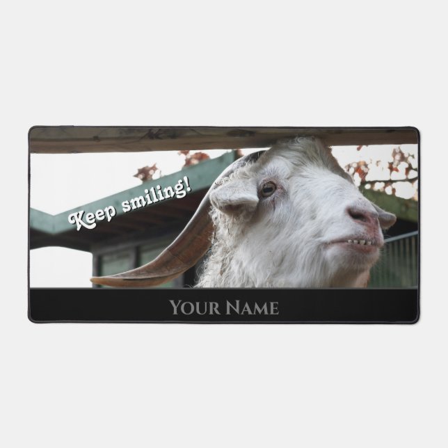 Funny animal funny sheep silly looking keep smilin desk mat (Front)