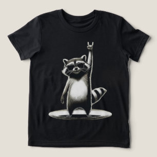 Funny Animal Gift Cool Racoon Rock Star Tri-Blend Shirt