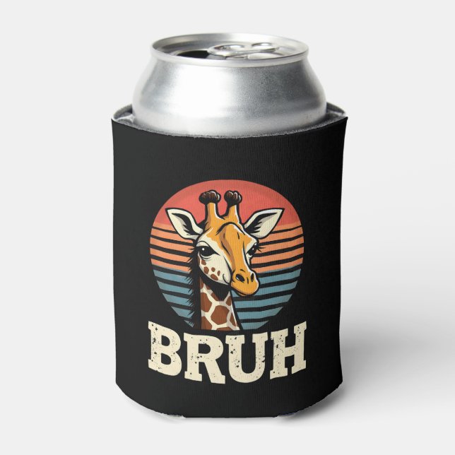 Funny Animal Giraffe Meme Face Festive Xmas T-Shir Can Cooler (Can Front)