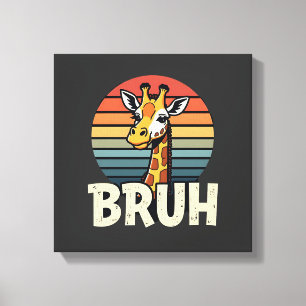 Funny Animal Giraffe Meme Face Festive Xmas T-Shir Canvas Print