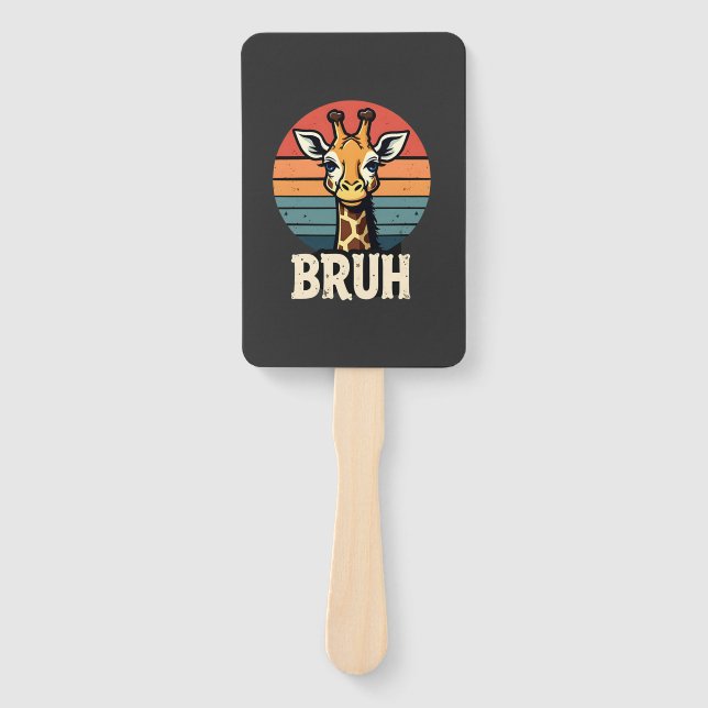 Funny Animal Giraffe Meme Face Festive Xmas T-Shir Hand Fan (Front)