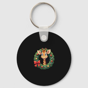 Funny Animal Giraffe Meme Face Festive Xmas T-Shir Key Ring