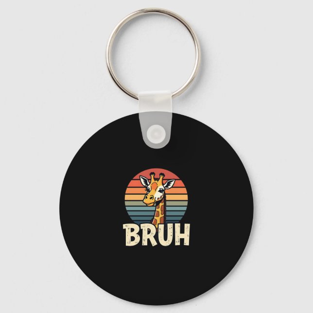 Funny Animal Giraffe Meme Face Festive Xmas T-Shir Key Ring (Front)