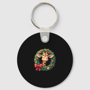 Funny Animal Giraffe Meme Face Festive Xmas T-Shir Key Ring