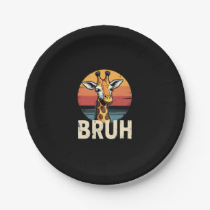 Funny Animal Giraffe Meme Face Festive Xmas T-Shir Paper Plate