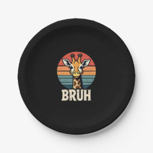 Funny Animal Giraffe Meme Face Festive Xmas T-Shir Paper Plate