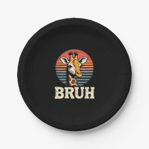 Funny Animal Giraffe Meme Face Festive Xmas T-Shir Paper Plate