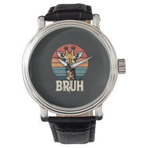Funny Animal Giraffe Meme Face Festive Xmas T-Shir Watch