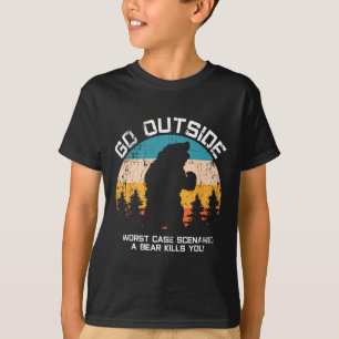 Funny Animal Go Outside Get Eaten By Bear T-Shirt