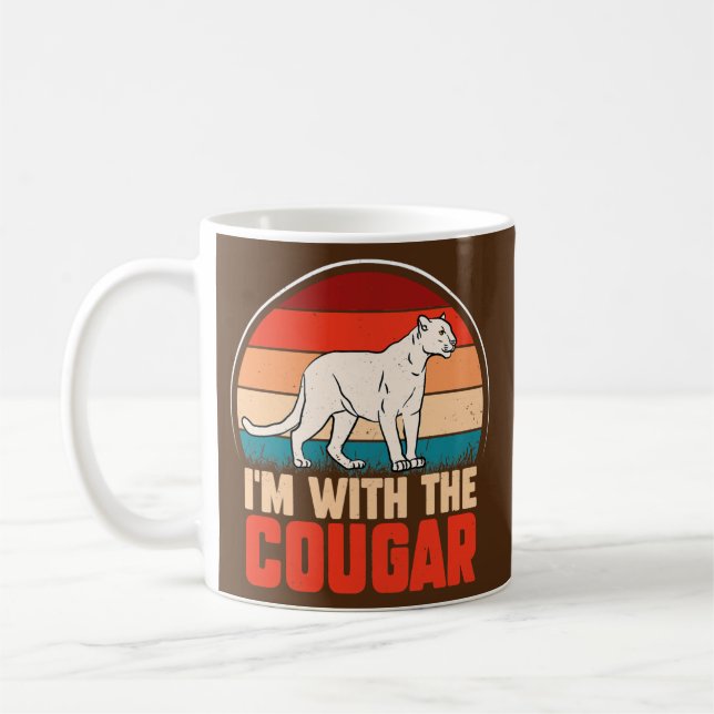 Funny animal graphic I'm with the cougar  Coffee Mug (Left)