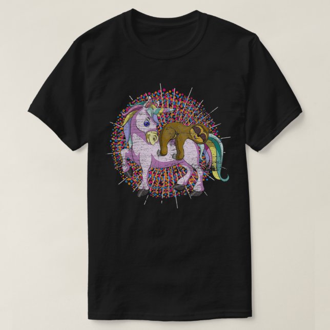 Funny Animal Sloth Sleeping Magical Creature Unico T-Shirt (Design Front)