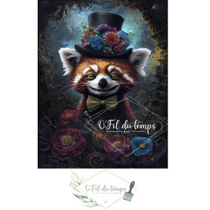 Funny Animal with Hat Decoupage paper.  Tissue Paper