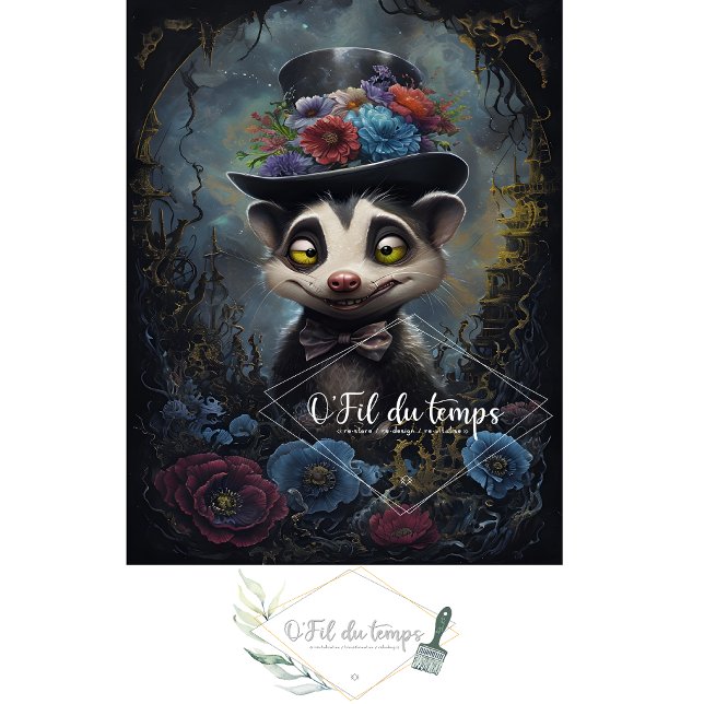 Funny Animal with Hat Decoupage paper.  Tissue Paper (Creator Uploaded)