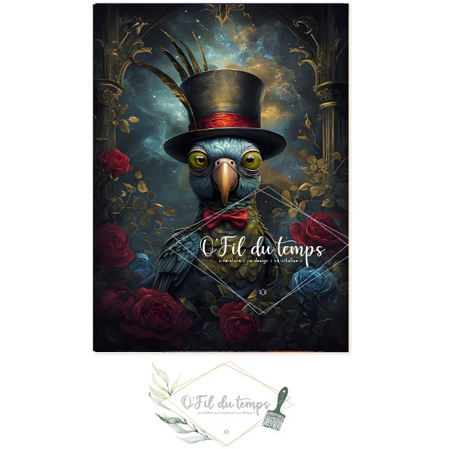 Funny Animal with Hat Decoupage paper.  Tissue Paper (Creator Uploaded)