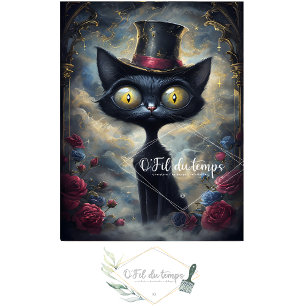 Funny Animal with Hat Decoupage paper. Tissue Paper