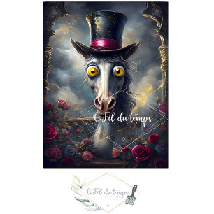 Funny Animal with Hat Decoupage paper.  Tissue Paper