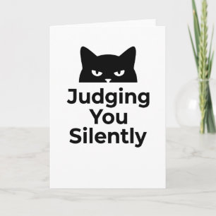 funny animals cat cafe Judging You Silently Card