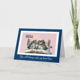 Funny Animals - Cute Vintage  Frogs Anniversary Card