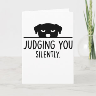 funny animals dog cafe Judging You Silently Card