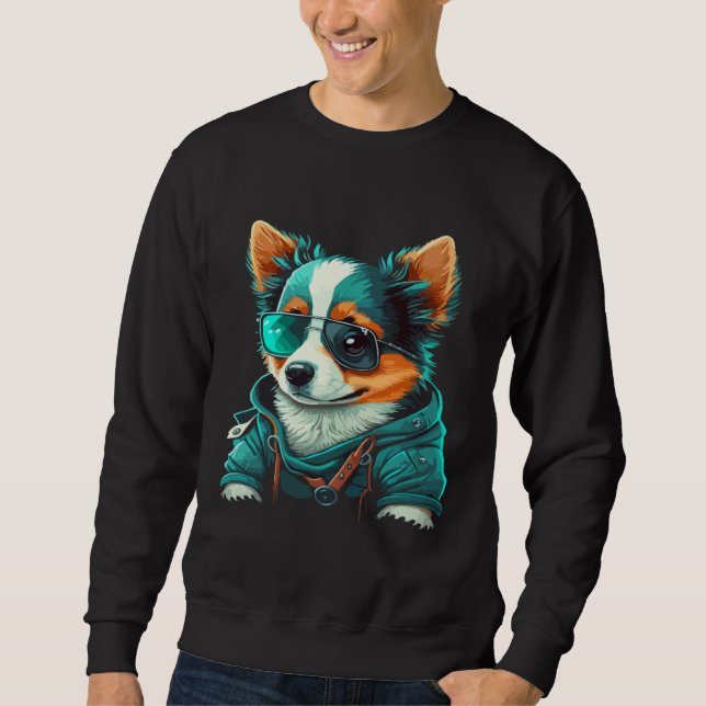 Funny Animals Dog Cat Owl Fox Cute 3 Sweatshirt (Front)