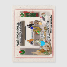 Funny Animals Night Before Xmas Magnetic Card