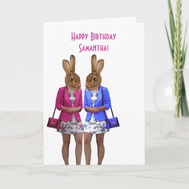 Funny animals women's birthday card (Front)