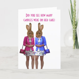 Funny animals womens birthday card