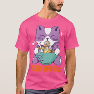 Funny Anime Cat Eat Bone Ramen Bon Appetit Hallowe T-Shirt