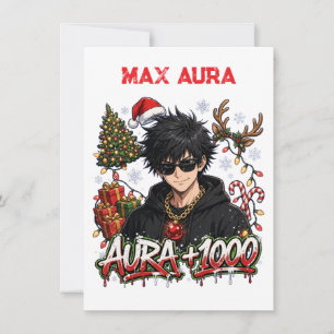 Funny Anime Christmas Boy Max Aura Plus 1000 Graph Invitation