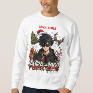Funny Anime Christmas Boy Max Aura Plus 1000 Graph Sweatshirt