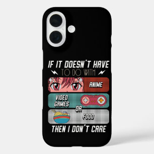 Funny Anime Fans Food And Video Games Lover Gifts iPhone 16 Case